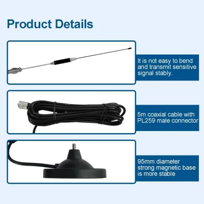 Antenne CB 27 MHz magnétique de 71 cm – image 3