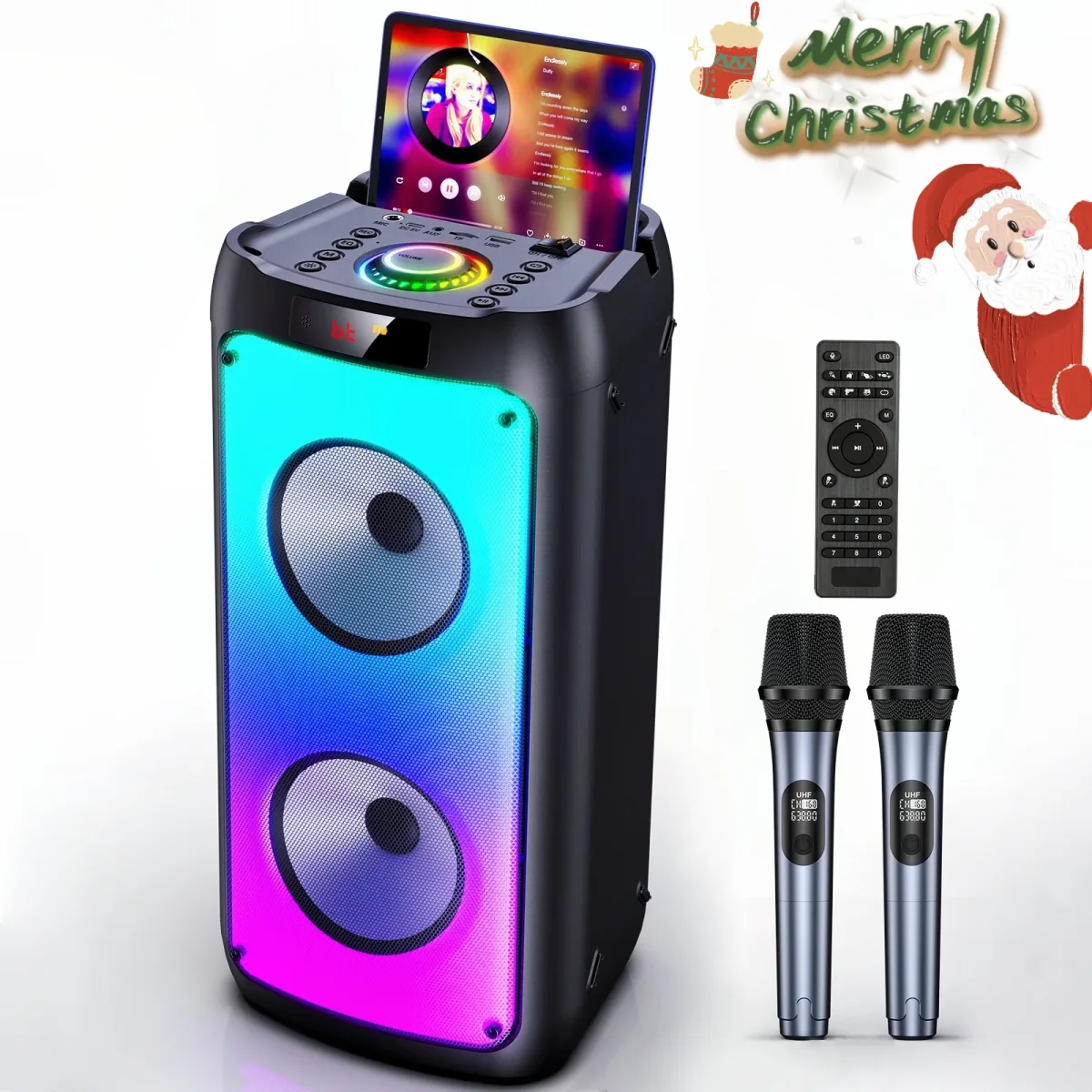 Enceinte Bluetooth karaoké, 2 microphones
