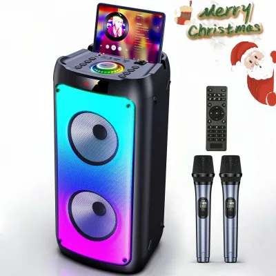 Enceinte Bluetooth karaoké, 2 microphones