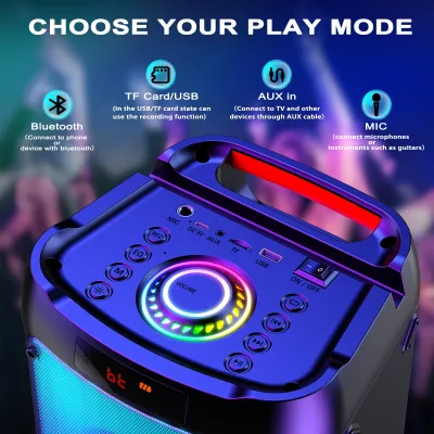 Enceinte Bluetooth karaoké, 2 microphones – image 3