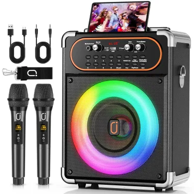 Enceinte karaoké Bluetooth portable à LED