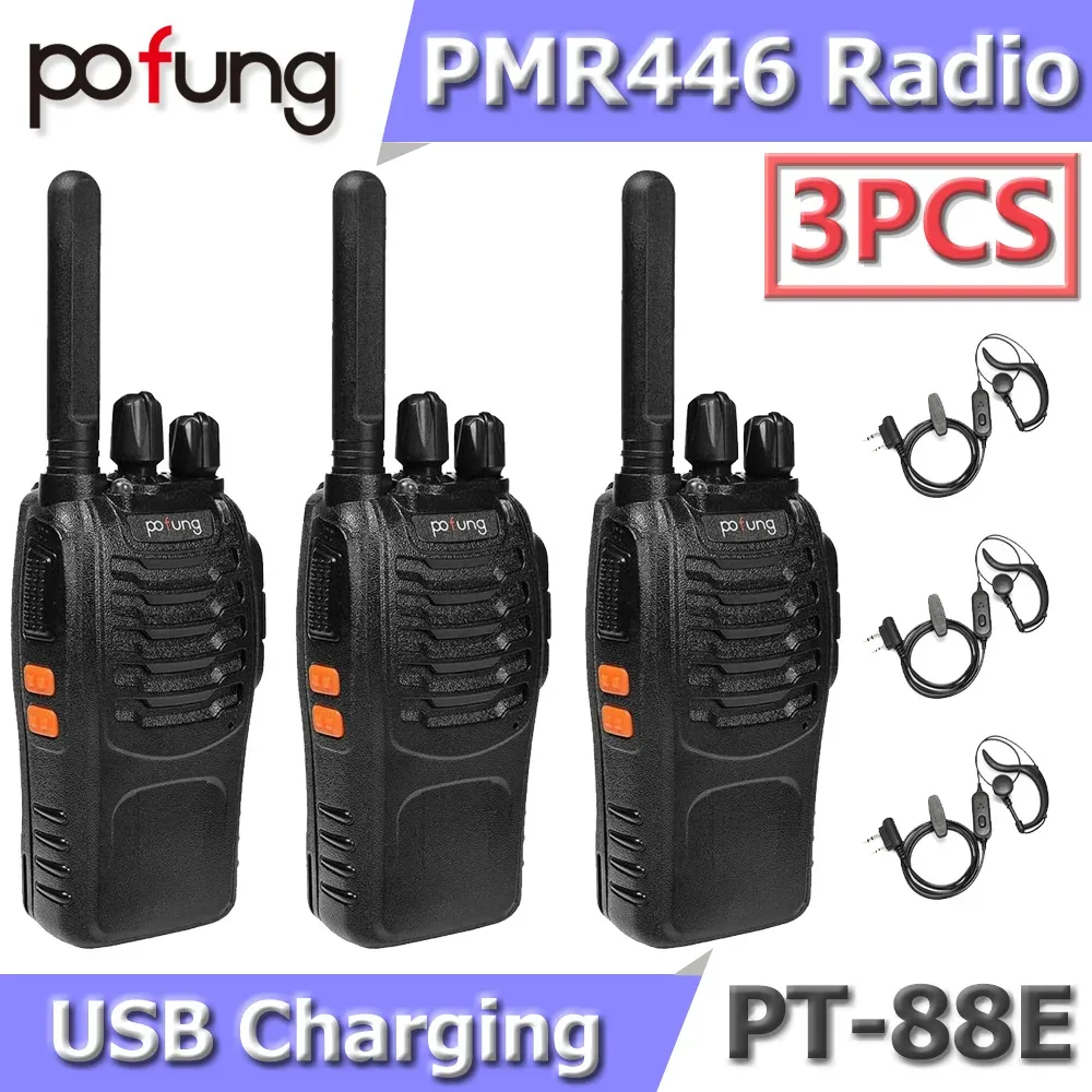 Lot de 3 talkies-walkies portatifs 16 canaux
