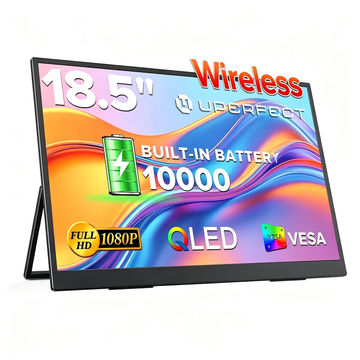 Moniteur portable sans fil 18,5 pouces noir