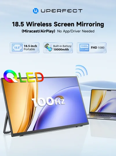 Moniteur portable sans fil 18,5 pouces noir – image 3