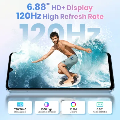 Smartphone 4G écran 6,88 pouces, 128 Go – image 3