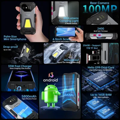 Smartphone robuste Android 5800 mAh – image 3