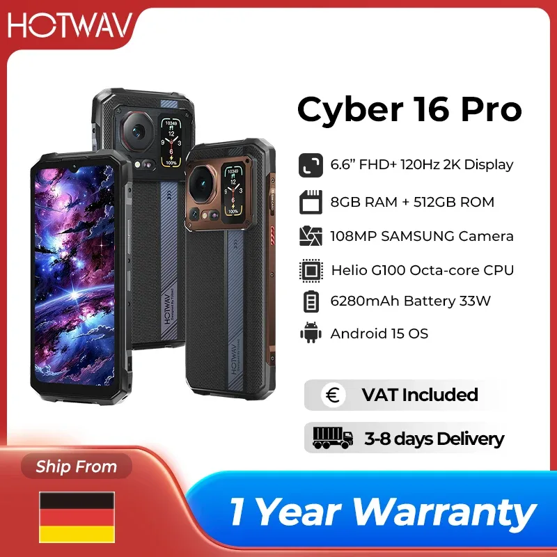 Smartphone robuste noir et or 512 Go