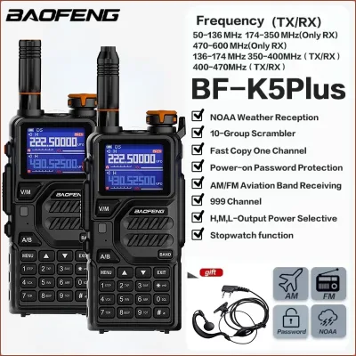 Talkie-walkie portable 10 W à écran, plastique