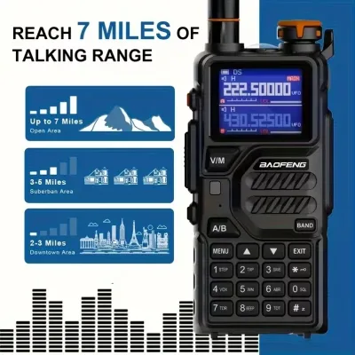 Talkie-walkie portable 10 W à écran, plastique – image 3