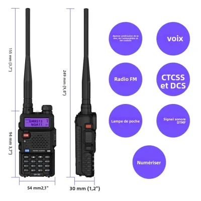 Talkie-walkie portable double bande 128 canaux – image 3